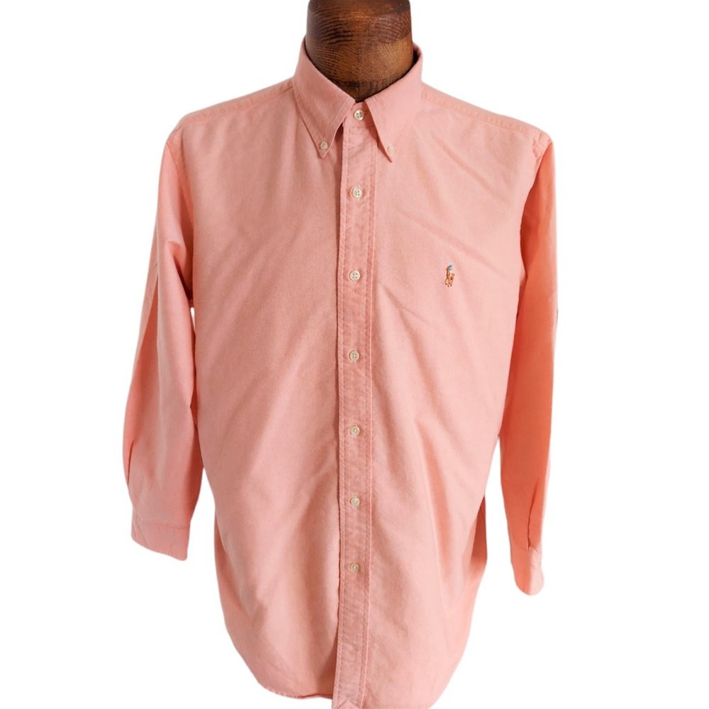 POLO RALPH LAUREN Men's Classic Fit Orange Button Down Oxford Shirt Size 16 1/2